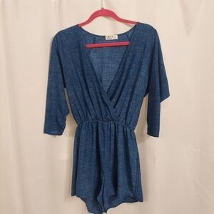 BLUE blush rompers size small